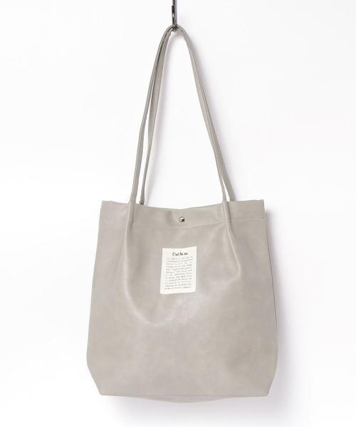 Per sist ence/パーシエンス　フェイクレザー ハンドルタックトートバッグ