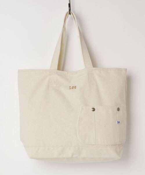 Lee/リー　ヘビーキャンバス ロゴ入り オーバーオールサイドポケットBIGトートバッグ