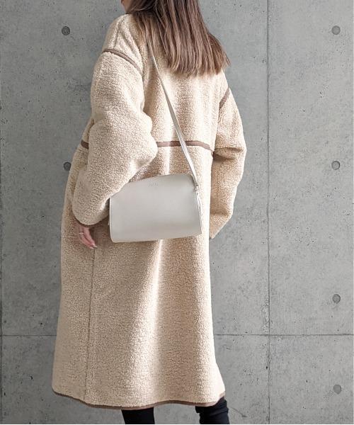 Per sist ence/パーシエンス　ボアパイピング×フェイクムートン リバーシブルノーカラーコート