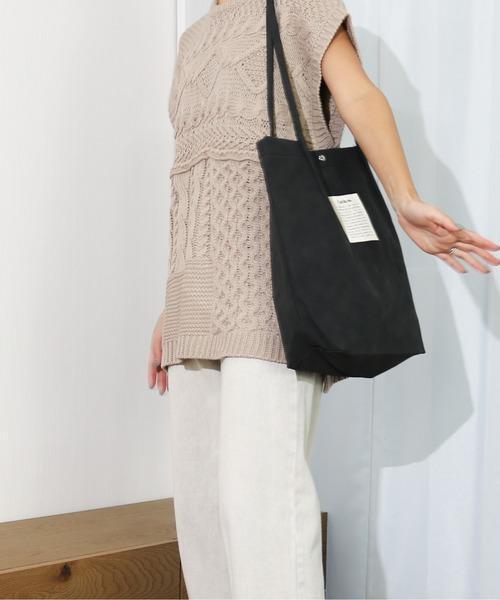 Per sist ence/パーシエンス　フェイクレザー ハンドルタックトートバッグ