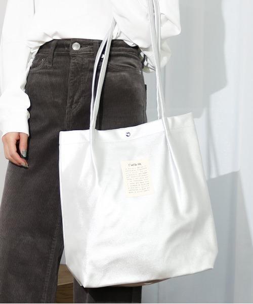 Per sist ence/パーシエンス　フェイクレザー ハンドルタックトートバッグ