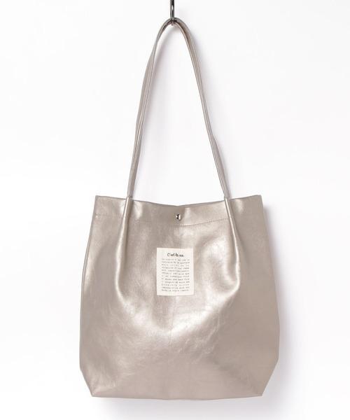 Per sist ence/パーシエンス　フェイクレザー ハンドルタックトートバッグ