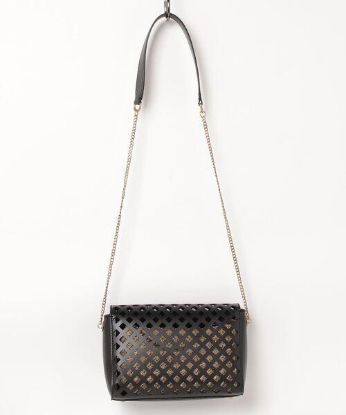 GUESS/ゲス CUT OUT フェイクレザーフラップ付ミニショルダーAQUA Crossbody Flap