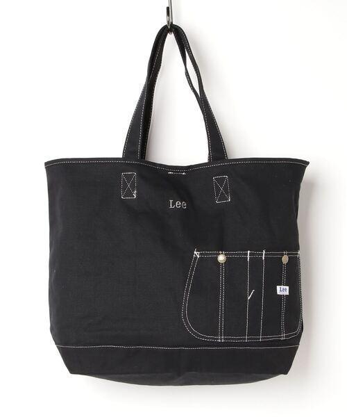 Lee/リー　ヘビーキャンバス ロゴ入り オーバーオールサイドポケットBIGトートバッグ