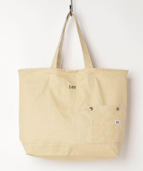 Lee/リー　ヘビーキャンバス ロゴ入り オーバーオールサイドポケットBIGトートバッグ