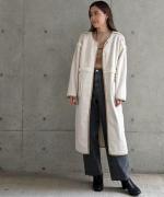 Per sist ence/パーシエンス　ボアパイピング×フェイクムートン リバーシブルノーカラーコート