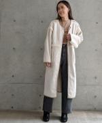 Per sist ence/パーシエンス　ボアパイピング×フェイクムートン リバーシブルノーカラーコート