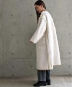 Per sist ence/パーシエンス　ボアパイピング×フェイクムートン リバーシブルノーカラーコート