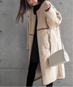 Per sist ence/パーシエンス　ボアパイピング×フェイクムートン リバーシブルノーカラーコート