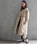 Per sist ence/パーシエンス　ボアパイピング×フェイクムートン リバーシブルノーカラーコート