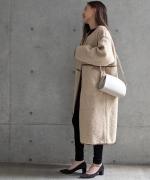 Per sist ence/パーシエンス　ボアパイピング×フェイクムートン リバーシブルノーカラーコート