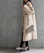 Per sist ence/パーシエンス　ボアパイピング×フェイクムートン リバーシブルノーカラーコート