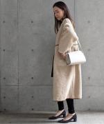Per sist ence/パーシエンス　ボアパイピング×フェイクムートン リバーシブルノーカラーコート