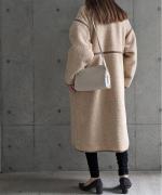 Per sist ence/パーシエンス　ボアパイピング×フェイクムートン リバーシブルノーカラーコート