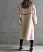 Per sist ence/パーシエンス　ボアパイピング×フェイクムートン リバーシブルノーカラーコート