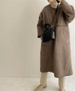 Per sist ence/パーシエンス　ボアパイピング×フェイクムートン リバーシブルノーカラーコート