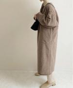 Per sist ence/パーシエンス　ボアパイピング×フェイクムートン リバーシブルノーカラーコート