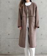 Per sist ence/パーシエンス　ボアパイピング×フェイクムートン リバーシブルノーカラーコート