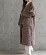 Per sist ence/パーシエンス　ボアパイピング×フェイクムートン リバーシブルノーカラーコート